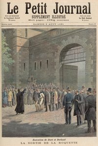 Execução de Dore e Berland: Leaving La Roquette, de &39;Le Petit Journal&39;, 8 de agosto de 1891