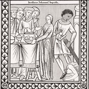 Execução de São João Batista, depois de uma miniatura em um livro de salmo do século 13 de St. Louis, de &39;Le Moyen Age et la Renaissance&39; por Paul Lacroix (1806-84) publicado em 1847 de French School