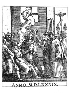 Exorcizando a cena em 1589 de French School