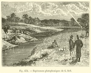 Experiências fotofônicas de G Bell (gravura) de French School
