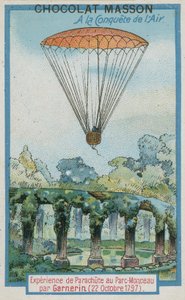 Experiências de paraquedismo no Parc Monceau de André-Jacques Garnerin (22 de outubro de 1797) de French School