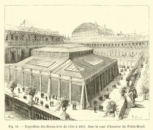 Exposition des Beaux-Arts de 1850 a 1852, no pátio do Palais Royal de French School