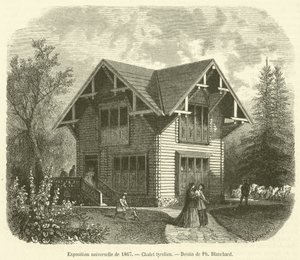Feira Mundial 1867, Chalé Tyrolean (gravura) de French School