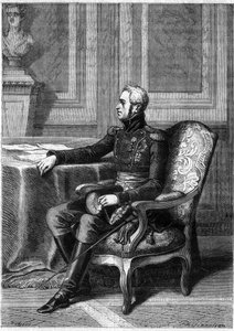 FREDERICK VI OF DENMARK - Retrato de Frederic VI Rei da Dinamarca (1768-1839) - em "History of the Empire following the history of the consulate" por Adolphe Thiers - 1879 - coleção particular de French School
