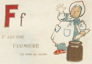 F é um agricultor que vende a sua farinha. de French School