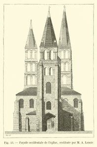 Fachada ocidental da igreja, restaurada por MA Lenoir de French School