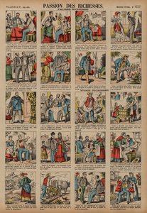 Riquezas falsas e verdadeiras (gravura colorida) de French School