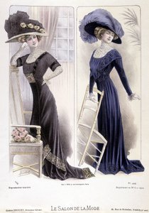Desfile de moda, em 16/02/1910. de French School
