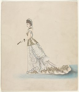 Estudo de moda (concebido para Worth) de French School
