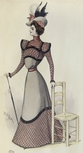 Placa de moda, ilustração da nova moda, 1897 de French School