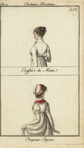 Penteado e chapéu na moda, Paris de French School
