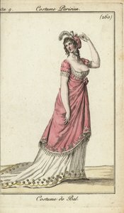 Mulher da moda em vestido de baile de luxo, Paris de French School