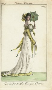 Mulher da moda com guarda-sol de French School