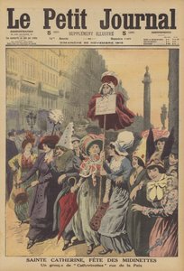 Festa de Santa Catarina, padroeira dos trabalhadores do vestuário (cor litho) de French School