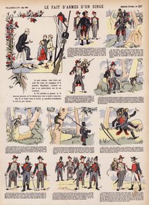 Feats of arms of a monkey (cor litho) de French School
