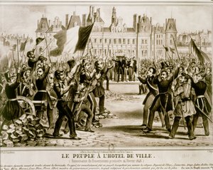 Revolução de fevereiro de 1848 (litografia) de French School