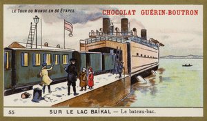 Ferry no Lago Baikal (chromolitho) de French School