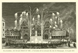 Tome o dartifício, pegue o Hotel de Ville em frente à conduta da Borgonha, até 8 de 1682 de French School
