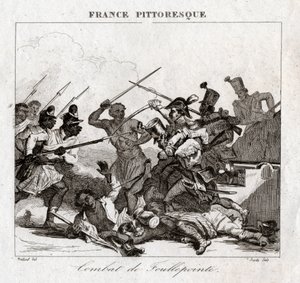Lutar em Madagáscar. (gravura, ca. 1850) de French School