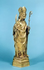 Estatueta de um bispo (cobre dourado) de French School