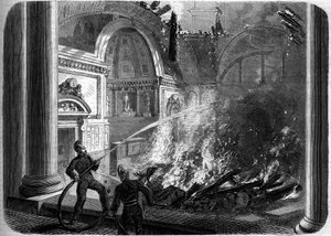 Incêndio da Câmara do Senado, Palais du Luxembourg, Paris, 27 de outubro de French School