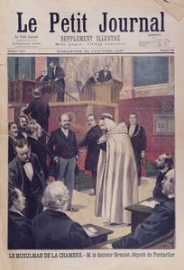 Primeiro deputado muçulmano na Assembléia Francesa, Dr. Philippe Grenier, cobre a ilustração do Le Petit Journal, 24 de janeiro de 1897 de French School