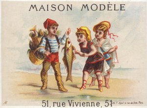 Pescador, mostrando, dias, apanhar, meninas de French School