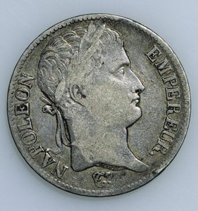 Moeda de cinco francos, com cabeça de Napoleão (1769-1821) 1811 (recto)