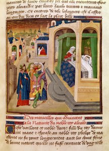 Fol.10r As Maravilhas que Aconteceram no Nascimento de Alexandre, o Grande (356-323 aC) Ilustração de um livro de Jean Wauquelin, da Histoire du Grand Alexandre 1460 de French School