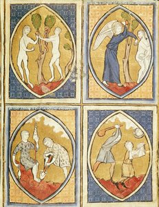 Fol.93r A história de Adão e Eva, da Image du Monde de French School