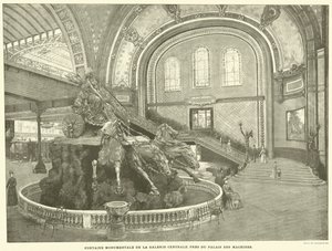 Fonte Monumental da Galeria Central, perto do Palais des Machines (gravura) de French School