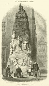 Fonte do Hotel de Lisieux, Rouen (gravura) de French School