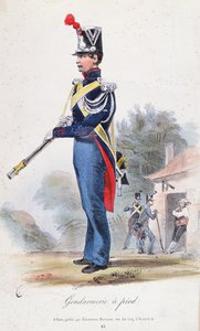 Pé Gendarme, gravado por vilão, c.1830 de French School