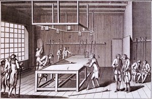 Forma de Bilhar jogado na França, meados do século XVIII de French School