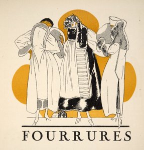 Peles da Gazette de Bon Ton, pub. 1920 (impressão a estêncil) de French School