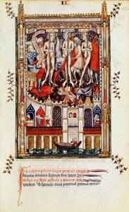 Fr 2092 f.42 Terceira flagelação de St. Denis e seus companheiros, de Vie de St. Denis, 1317 de French School