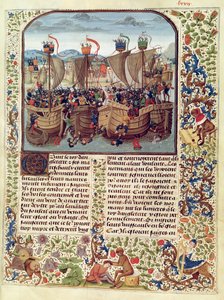 Fr 2643 f.82 Batalha de Ecluse, 24 de junho de 1340, da Crônica de Froissarts de French School