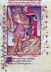 Fr 606 f.11 Ulisses perfurando o olho do Ciclope, do Epitê dOthea, pelo Epitre Master, c.1406 de French School