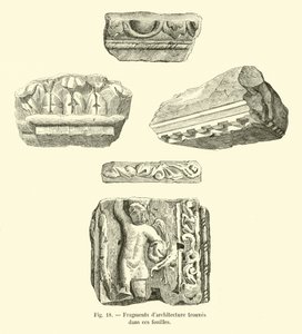 Fragmentos de arquitetura encontrados nessas escavações de French School