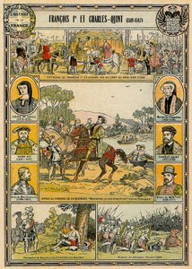 Francisco I de França e Carlos V, Sacro Imperador Romano, ilustração do 
