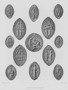 Selos monásticos franciscanos (litho) de French School