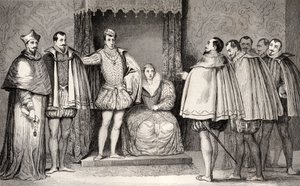 François II (1544-60) diz aos deputados parlamentares que o duque de Guise e o cardeal governarão o Estado, de &39;Histoire de France&39; de Colart, publicado em 1840. de French School