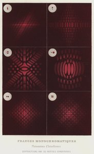 Franjas Monocromáticas, Fenómenos de Interferência, Difracções através de Pequenas Aberturas (cor litho) de French School