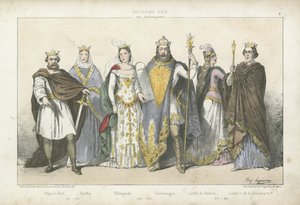 Reis e rainhas francos da dinastia carolíngia de French School