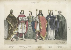 Reis e rainhas francos da dinastia merovíngia de French School