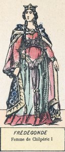 Fredegonde, Femme de Chilperic I (gravura colorida) de French School