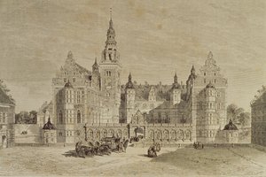 Castelo de Frederiksborg, Hillerod, Dinamarca, de 1850, de "O Tour do mundo", publicado em Paris, na década de 1860 de French School