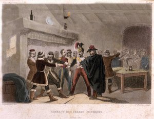 Maçonaria: o juramento dos irmãos colhedores em Potok em 1821. Gravura do "Pitoresco Histoire de la Franc Maconnerie et des Societes Secretes antique et modernes" de F.-T. B. Clavel. Pagnerre, editor. 1843. de French School