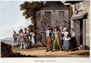 Conscritos franceses, c.1814 (cor litho) de French School