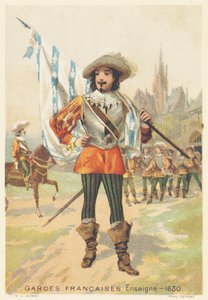 Guardas franceses, alferes em 1630 (Regiment d&39;infanterie de la Maison du Roi de France, criado em 1563 e dissolvido em 1789) de French School